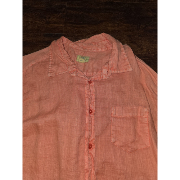Mens Linen Shirt orangish color size XL by Trevero - Picture 3 of 3
